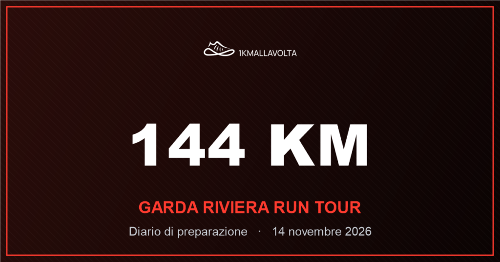 144 km Garda Riviera Run Tour diario di preparazione 1KM alla volta